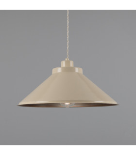 Rio Coloured Dome Pendant Light Antique Brass Vanilla Cream-1