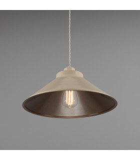Rio Coloured Dome Pendant Light Antique Brass Vanilla Cream-2