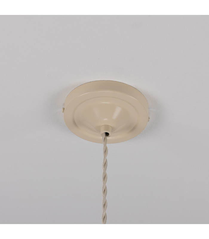 Rio Coloured Dome Pendant Light Antique Brass Vanilla Cream-4