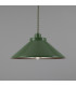 Rio Coloured Dome Pendant Light Antique Brass Sage Green-1