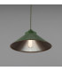Rio Coloured Dome Pendant Light Antique Brass Sage Green-2