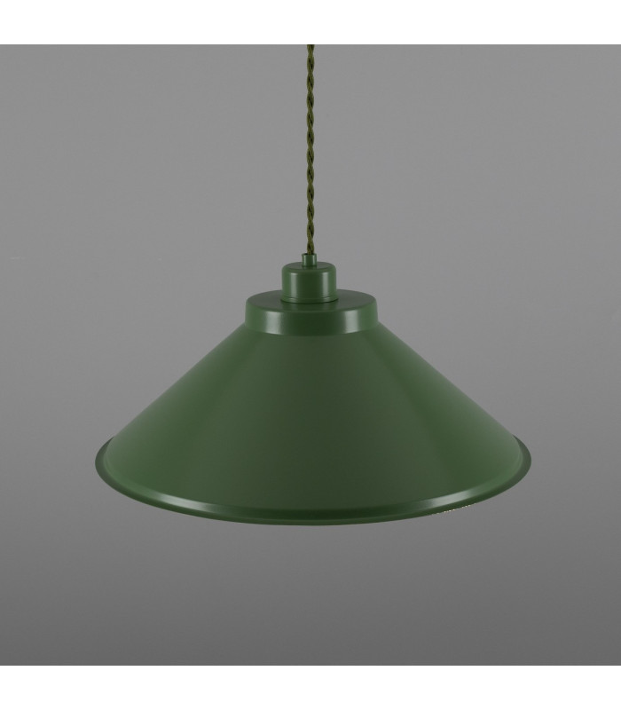 Rio Coloured Dome Pendant Light Antique Brass Sage Green-3