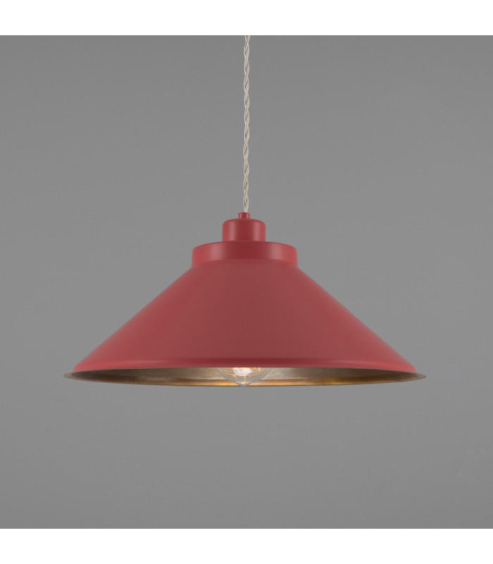 Rio Coloured Dome Pendant Light Antique Brass Antique Pink-1
