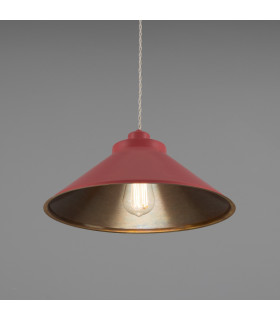 Rio Coloured Dome Pendant Light Antique Brass Antique Pink-2