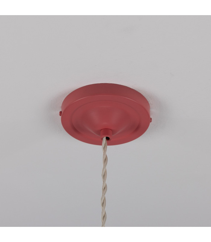 Rio Coloured Dome Pendant Light Antique Brass Antique Pink-4
