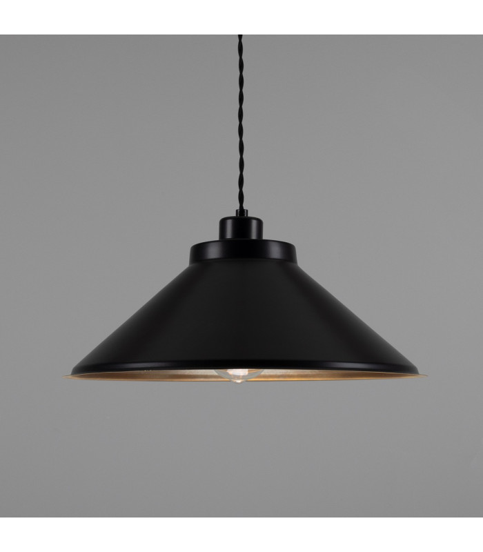 Rio Coloured Dome Pendant Light Antique Brass Matte Black-1