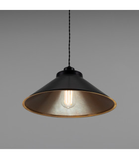 Rio Coloured Dome Pendant Light Antique Brass Matte Black-2