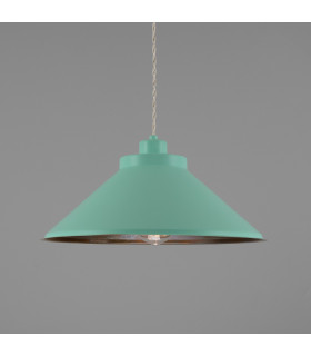 Rio Coloured Dome Pendant Light Antique Brass Mint Turquoise-1