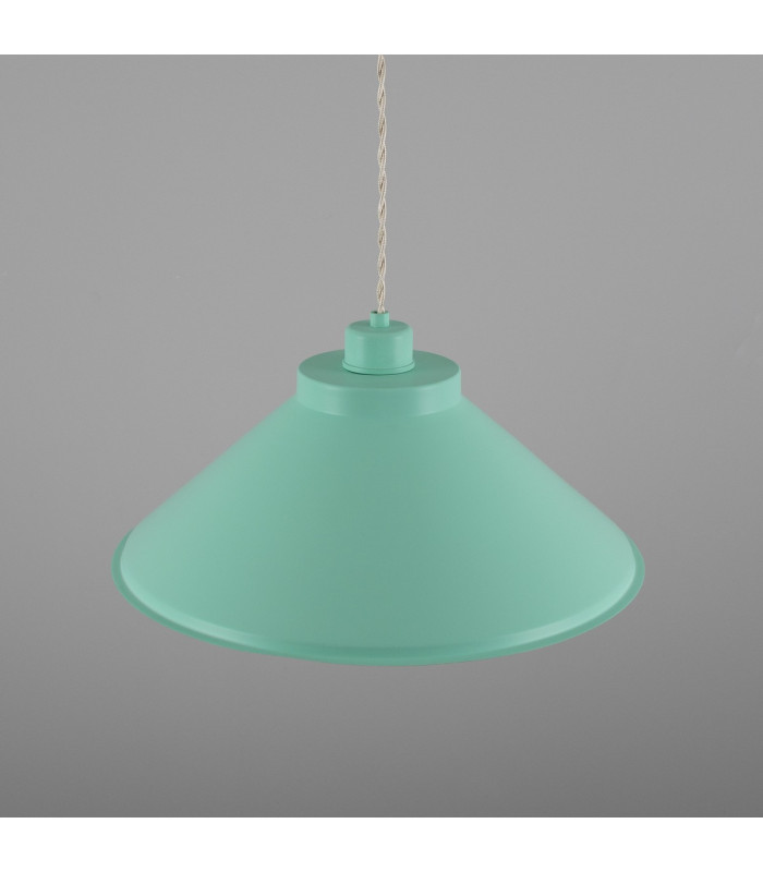 Rio Coloured Dome Pendant Light Antique Brass Mint Turquoise-3