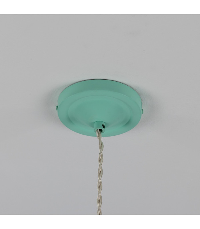 Rio Coloured Dome Pendant Light Antique Brass Mint Turquoise-4