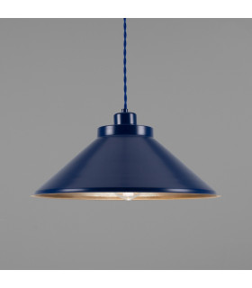 Rio Dome Pendant Light Antique Brass Sapphire Blue-1