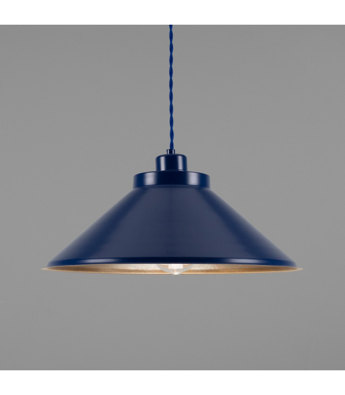 Rio Dome Pendant Light Antique Brass Sapphire Blue-1