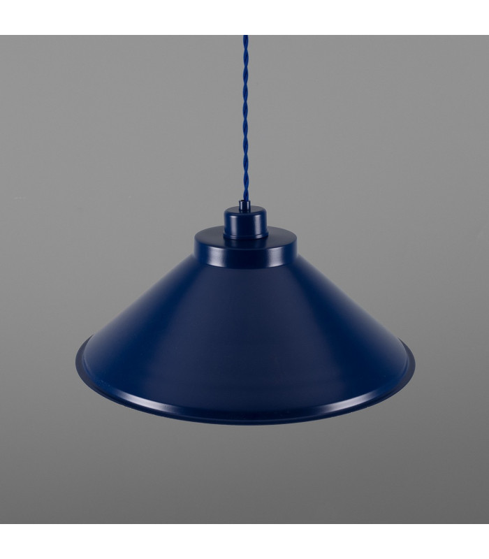 Rio Dome Pendant Light Antique Brass Sapphire Blue-3