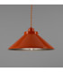 Rio Coloured Dome Pendant Light Antique Brass Orange-1