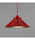 Rio Coloured Dome Pendant Light Antique Brass Red-1