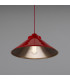 Rio Coloured Dome Pendant Light Antique Brass Red-2