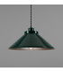 Rio Coloured Dome Pendant Light Antique Brass Racing Green-1