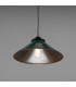 Rio Coloured Dome Pendant Light Antique Brass Racing Green-2