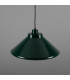 Rio Coloured Dome Pendant Light Antique Brass Racing Green-3