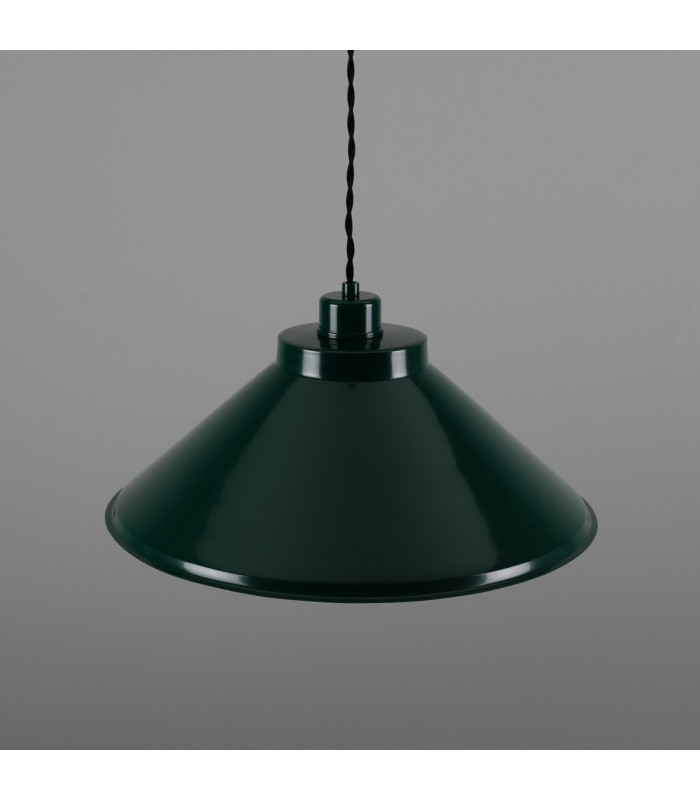 Rio Coloured Dome Pendant Light Antique Brass Racing Green-3