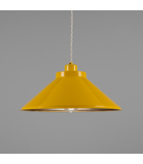 Rio Coloured Dome Pendant Light Antique Brass Yellow-1