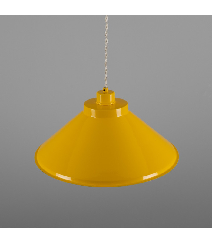 Rio Coloured Dome Pendant Light Antique Brass Yellow-3