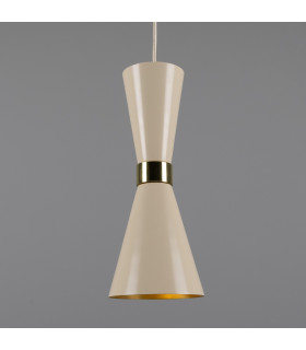 Cairo Coloured Pendant Light Polished Brass Vanilla Cream-1