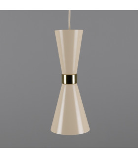 Cairo Coloured Pendant Light Polished Brass Vanilla Cream-2