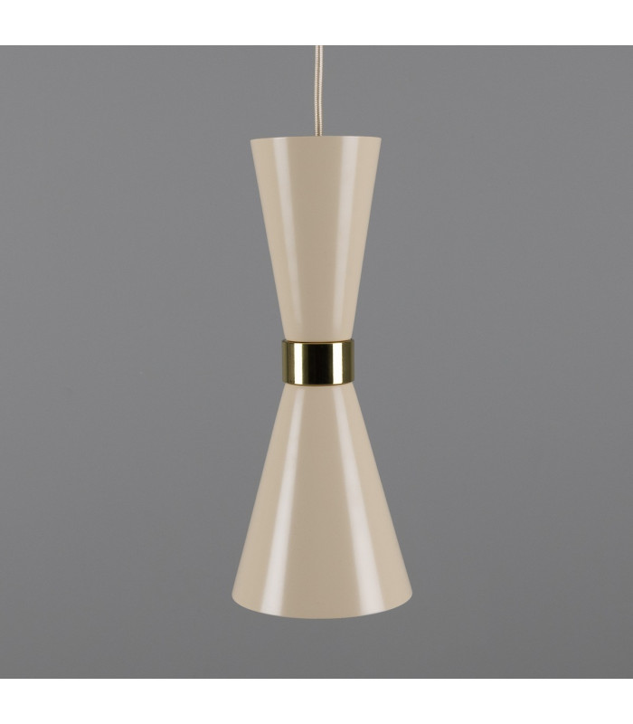 Cairo Coloured Pendant Light Polished Brass Vanilla Cream-2