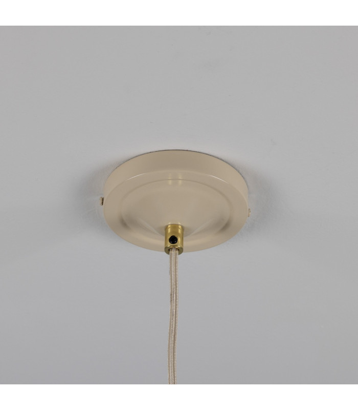 Cairo Coloured Pendant Light Polished Brass Vanilla Cream-5