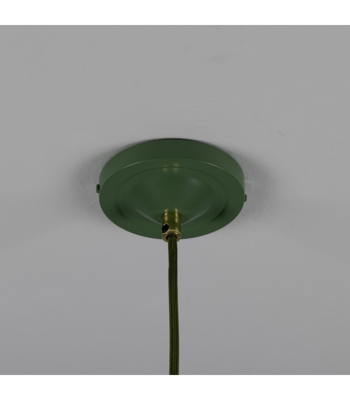 Cairo Coloured Pendant Light Polished Brass Sage Green-5