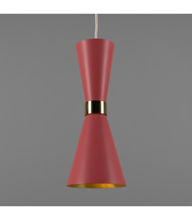 Cairo Coloured Pendant Light Polished Brass Antique Pink-1