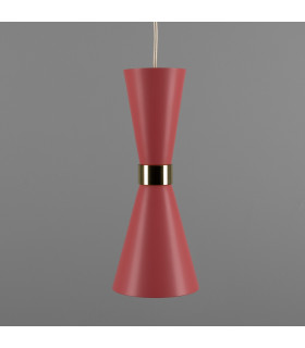 Cairo Coloured Pendant Light Polished Brass Antique Pink-2