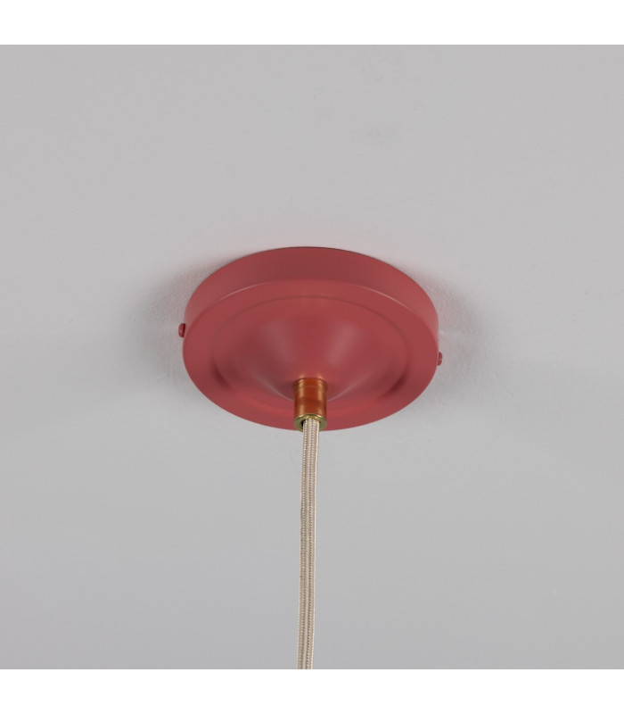 Cairo Coloured Pendant Light Polished Brass Antique Pink-5