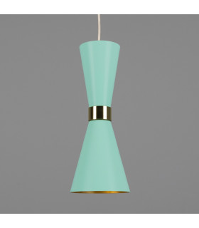 Cairo Coloured Pendant Light Polished Brass Mint Turquoise-1