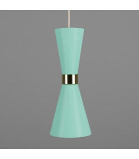 Cairo Coloured Pendant Light Polished Brass Mint Turquoise-2