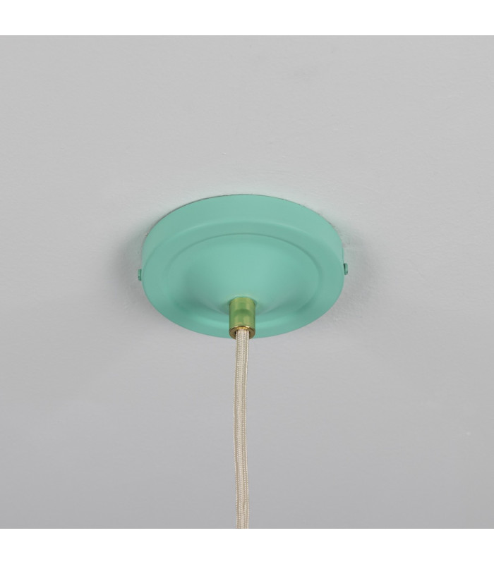 Cairo Coloured Pendant Light Polished Brass Mint Turquoise-5