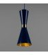 Cairo Coloured Pendant Light Polished Brass Sapphire Blue-3