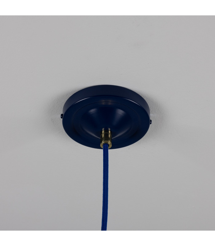 Cairo Coloured Pendant Light Polished Brass Sapphire Blue-5