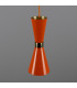 Cairo Coloured Pendant Light Polished Brass Orange-4