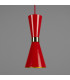 Cairo Coloured Pendant Light Polished Brass Red-1