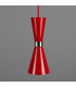 Cairo Coloured Pendant Light Polished Brass Red-2