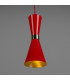 Cairo Coloured Pendant Light Polished Brass Red-3