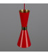 Cairo Coloured Pendant Light Polished Brass Red-4