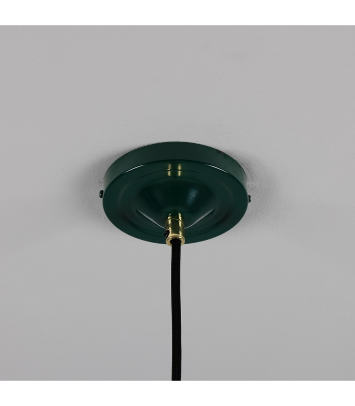 Cairo Coloured Pendant Light Polished Brass Racing Green-5