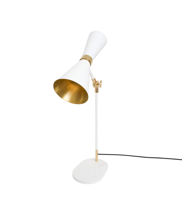 Cairo Table Lamp Polished Brass White-1