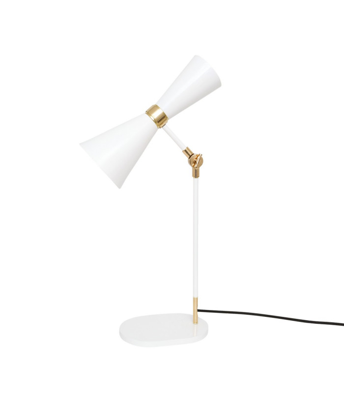 Cairo Table Lamp Polished Brass White-2