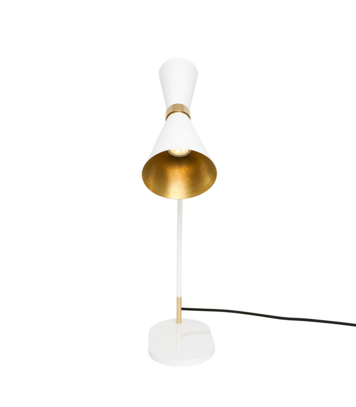Cairo Table Lamp Polished Brass White-3