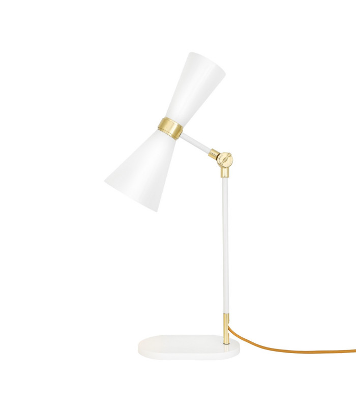 Cairo Table Lamp Polished Brass White-5