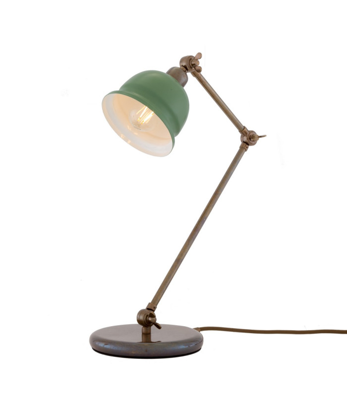 Nico Table Lamp Antique Brass Sage Green Shade